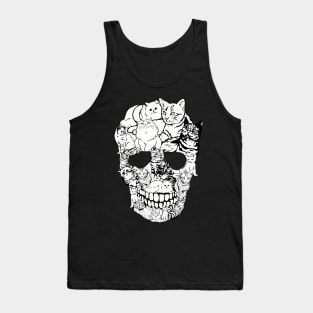 Cat Skull - Cat Skeleton Halloween Tank Top